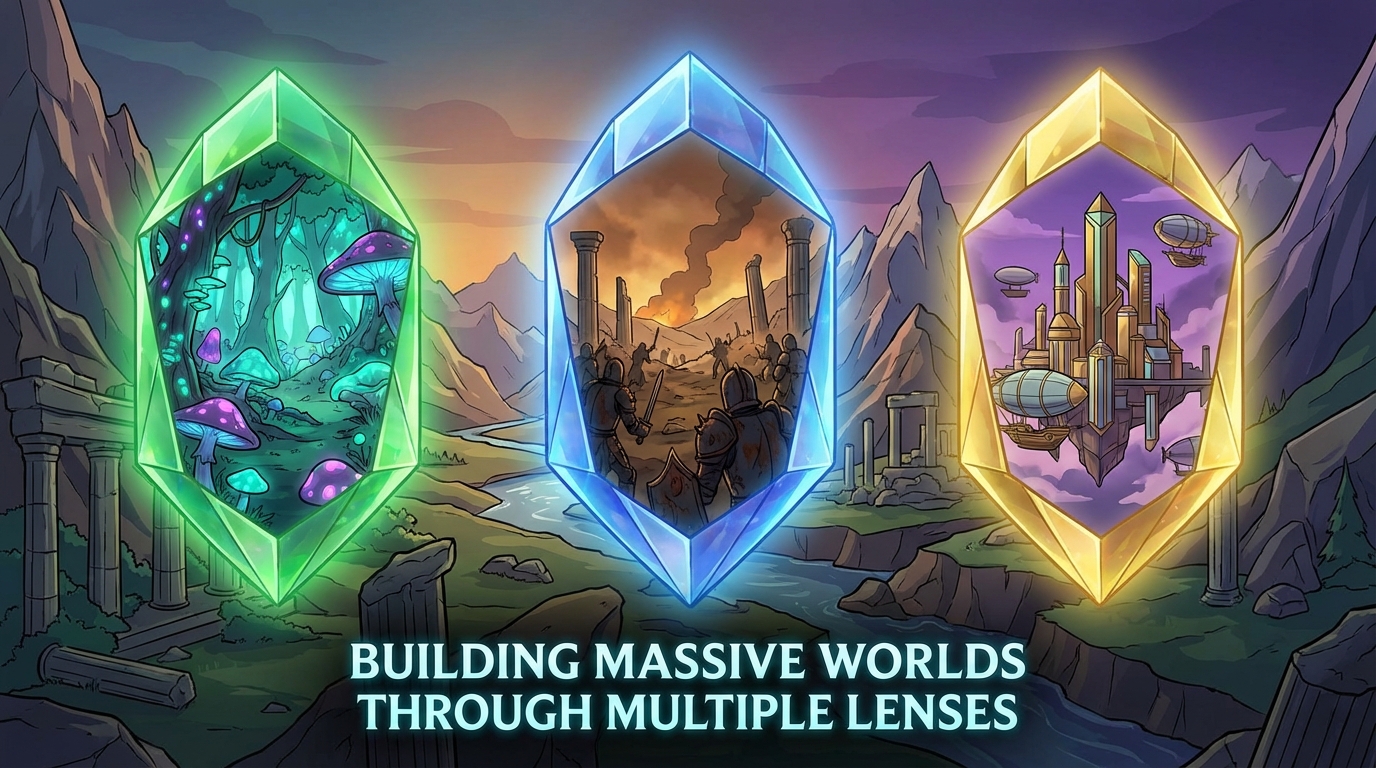 Building Massive Worlds Through Multiple Lenses