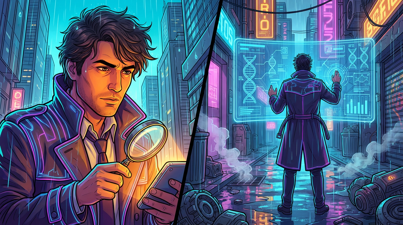 Solving Crimes In The Neon Glow Of Future Worlds High Tech Tools Versus Human Intuition