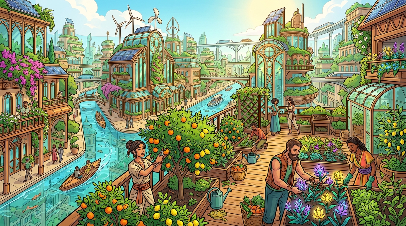 the ultimate solarpunk aesthetic guide for a green 1777467674972